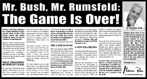 Mr. Bush, Mr. Rumsfeld: The Game Is Over!