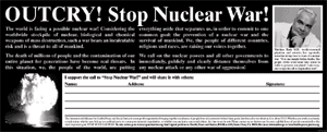 OUTCRY! Stop Nuclear War!